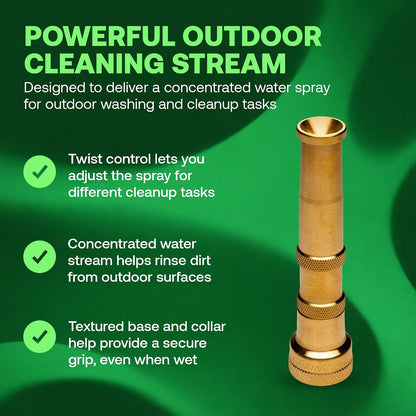 HENZLB5ADJ 5 in Lead-Free Brass Twist Adjustable Hose End Nozzle