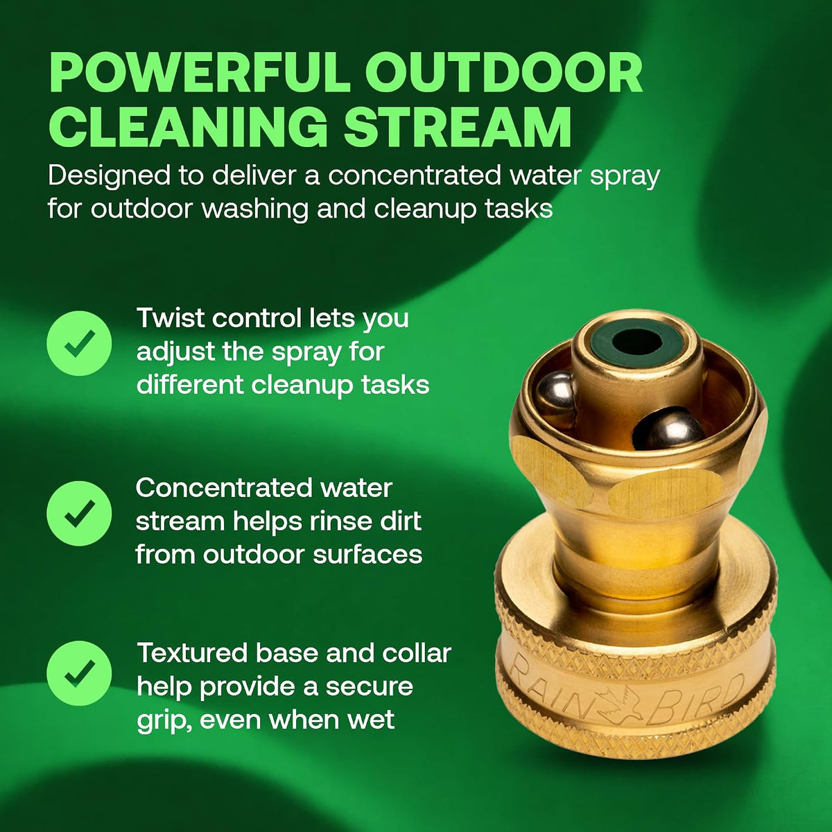 HENZLB5ADJ 5 in Lead-Free Brass Twist Adjustable Hose End Nozzle