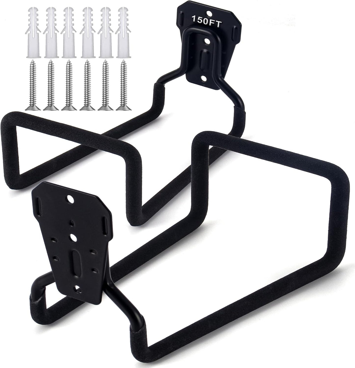 Heavy-duty rust-proof hose hooks for storing water pipes, hoses, cables, trimmers, ladders, buckets, tools | Wall-mounted high load-bearing capacity, non-slip hanger for homes, yards, and farms