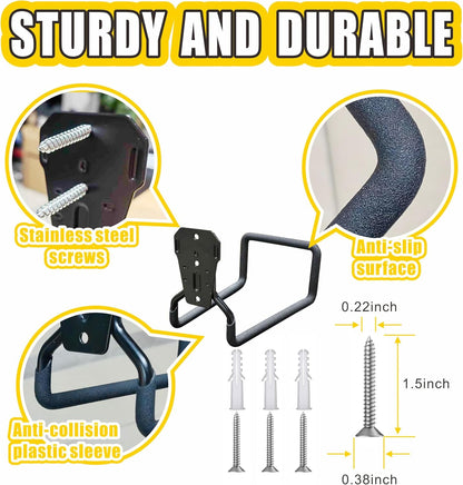 Heavy-duty rust-proof hose hooks for storing water pipes, hoses, cables, trimmers, ladders, buckets, tools | Wall-mounted high load-bearing capacity, non-slip hanger for homes, yards, and farms