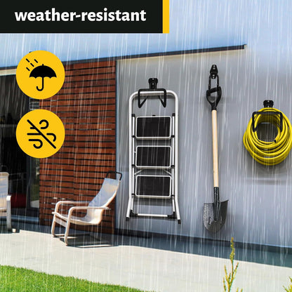 Heavy-duty rust-proof hose hooks for storing water pipes, hoses, cables, trimmers, ladders, buckets, tools | Wall-mounted high load-bearing capacity, non-slip hanger for homes, yards, and farms