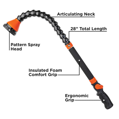 ® 28" Snake Wand® – 9 Spray Patterns, Flexible Neck, Comfort Grip BD57383