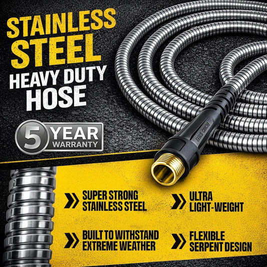 Bionic Steel PRO 50 Ft Metal Garden Hose with Brass Nozzle