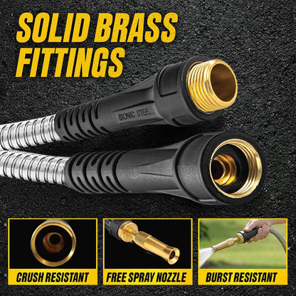 Bionic Steel PRO 50 Ft Metal Garden Hose with Brass Nozzle