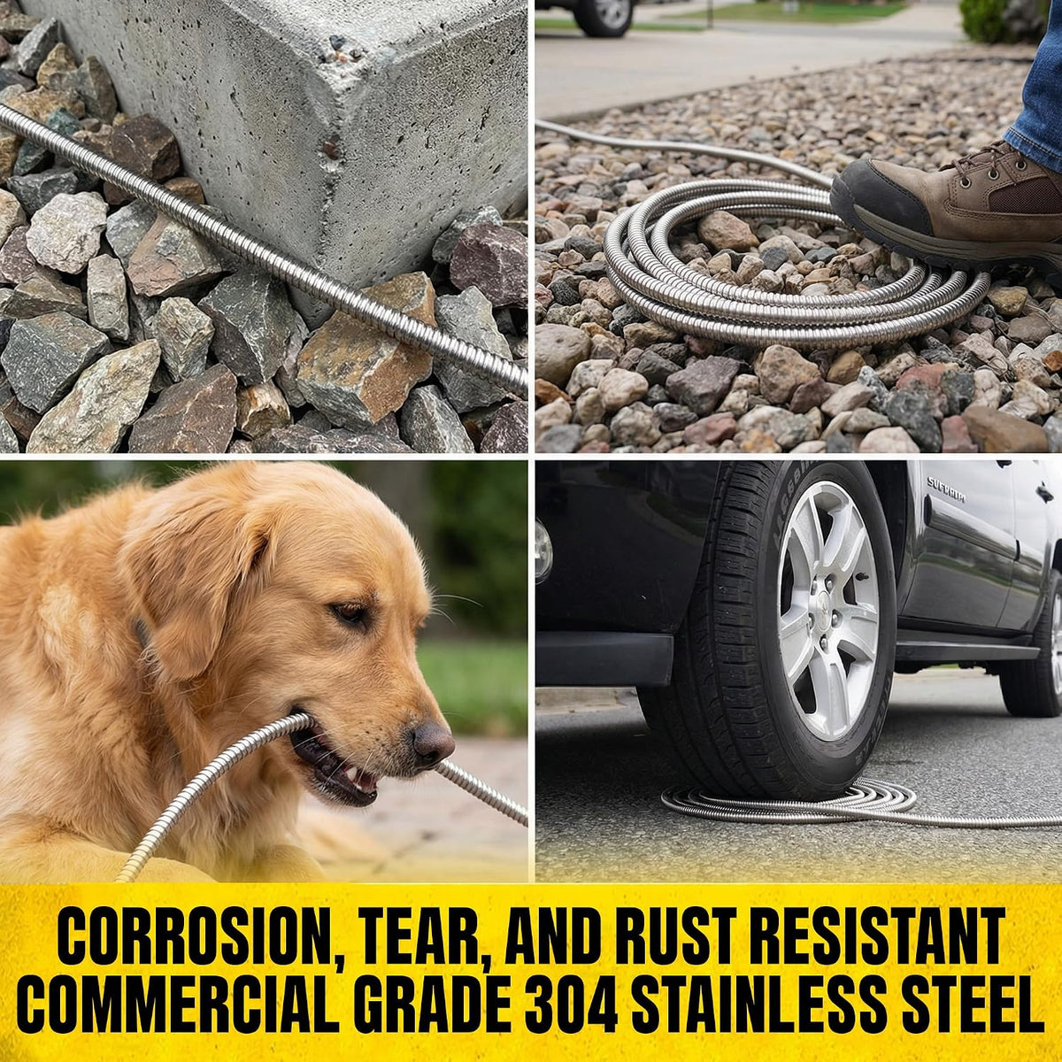 Bionic Steel PRO 50 Ft Metal Garden Hose with Brass Nozzle