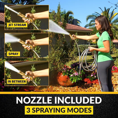Bionic Steel PRO 50 Ft Metal Garden Hose with Brass Nozzle