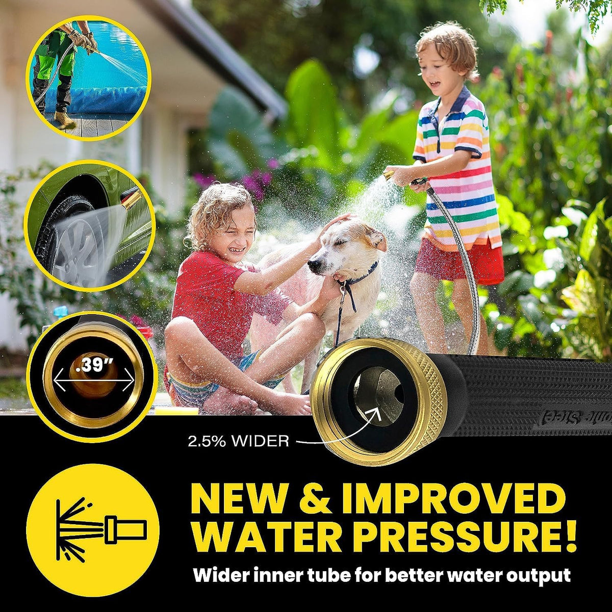 Bionic Steel PRO 50 Ft Metal Garden Hose with Brass Nozzle