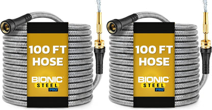 Bionic Steel PRO 50 Ft Metal Garden Hose with Brass Nozzle