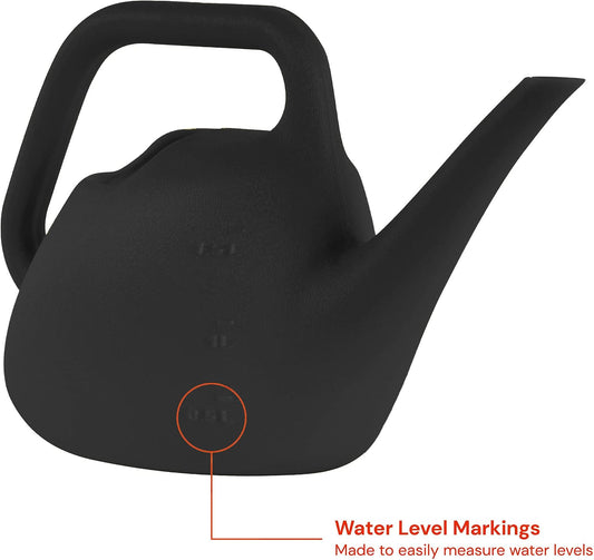 1.5 L (0.4 Gallon) Resin Indoor/Outdoor Watering Can in Black, Small Watering Can for Small Space Use