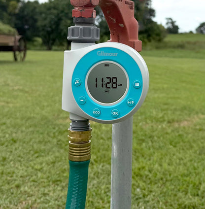 Dual Outlet Water Timer for Garden Hose, Programmable Automatic Watering System, LCD Screen, Rain Delay, Battery Operated