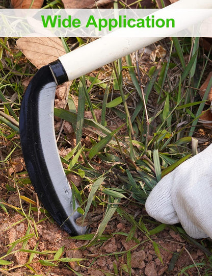 Carbon Steel Grass Sickle, 15'' Japanese Gardening Weeding Weeder, Garden Hand Tool, Farming Weed Remover, Scythe Blade Cutter, Manual Mowing Blade Cutter, Thick Blade Gardening Quick Work