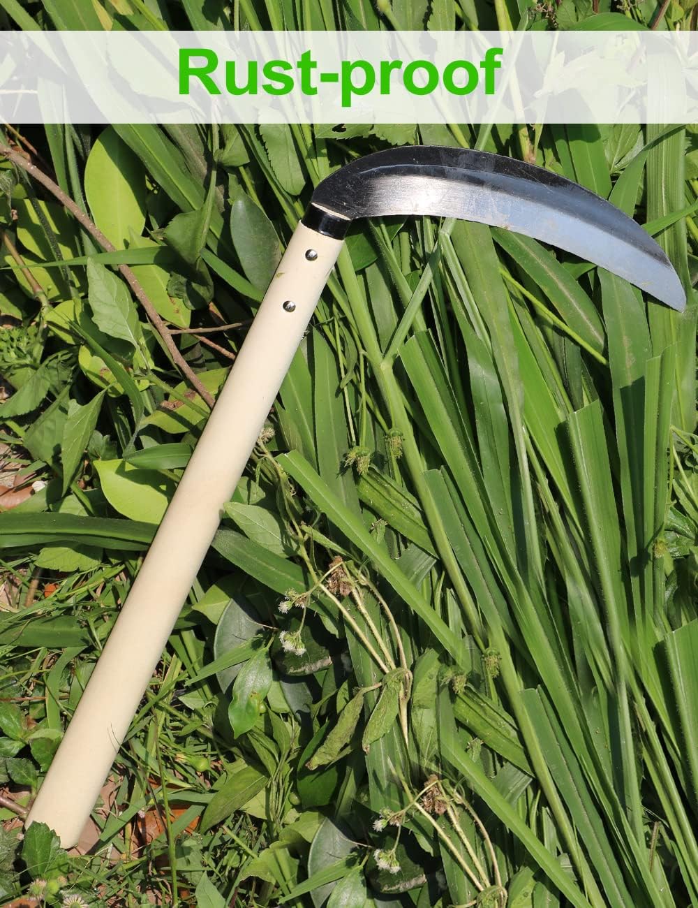 Carbon Steel Grass Sickle, 15'' Japanese Gardening Weeding Weeder, Garden Hand Tool, Farming Weed Remover, Scythe Blade Cutter, Manual Mowing Blade Cutter, Thick Blade Gardening Quick Work