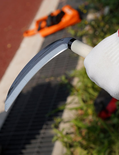 Carbon Steel Grass Sickle, 15'' Japanese Gardening Weeding Weeder, Garden Hand Tool, Farming Weed Remover, Scythe Blade Cutter, Manual Mowing Blade Cutter, Thick Blade Gardening Quick Work