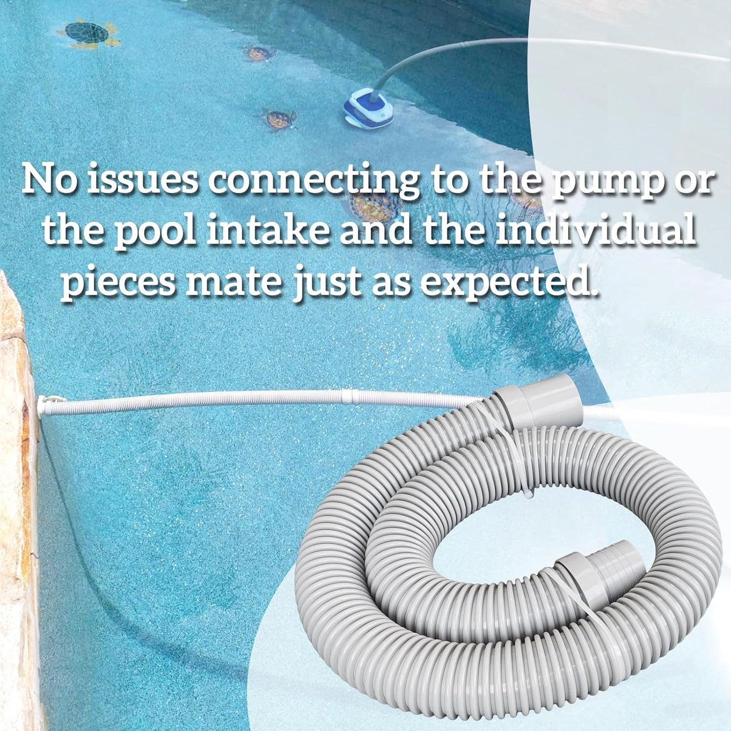 Pool Vacuum Hose Replacement For Hayward Navigator Pool Cleaner Leader Hose V532LG Parts, 4 Feet Long
