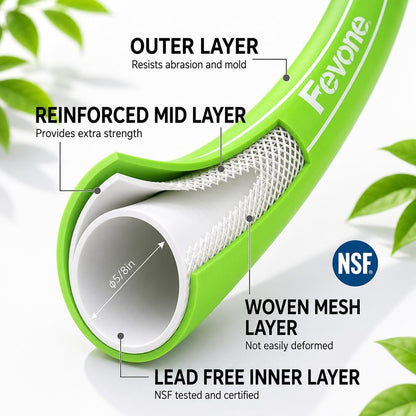 Heavy Duty Garden Hose 3 ft, Leader Hose For Hose Reel