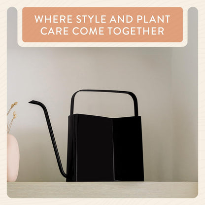 Brass Watering Can - 3L Stainless Steel - Long Spout (Black)