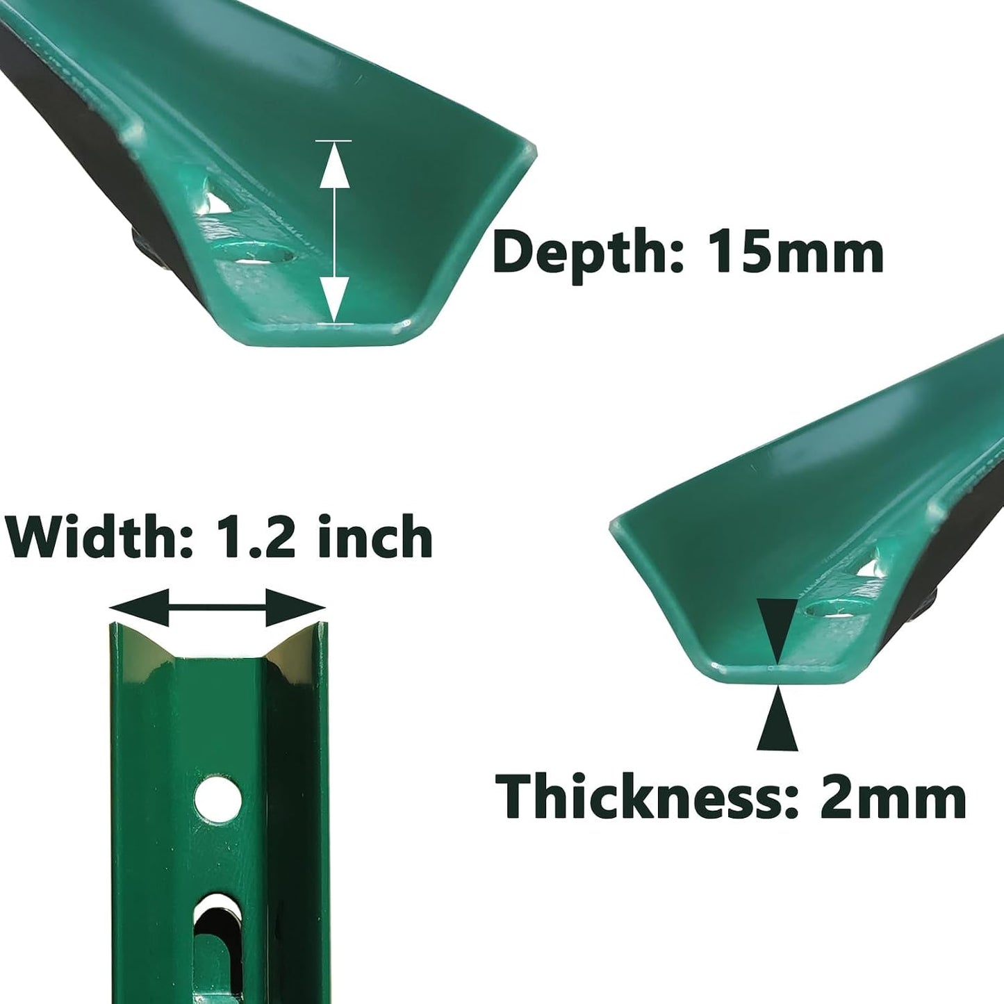 Fence Posts 4 Feet, 10-Pack, Heavy Duty U Post, Metal Fence Post