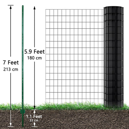 Fence Posts 4 Feet, 10-Pack, Heavy Duty U Post, Metal Fence Post