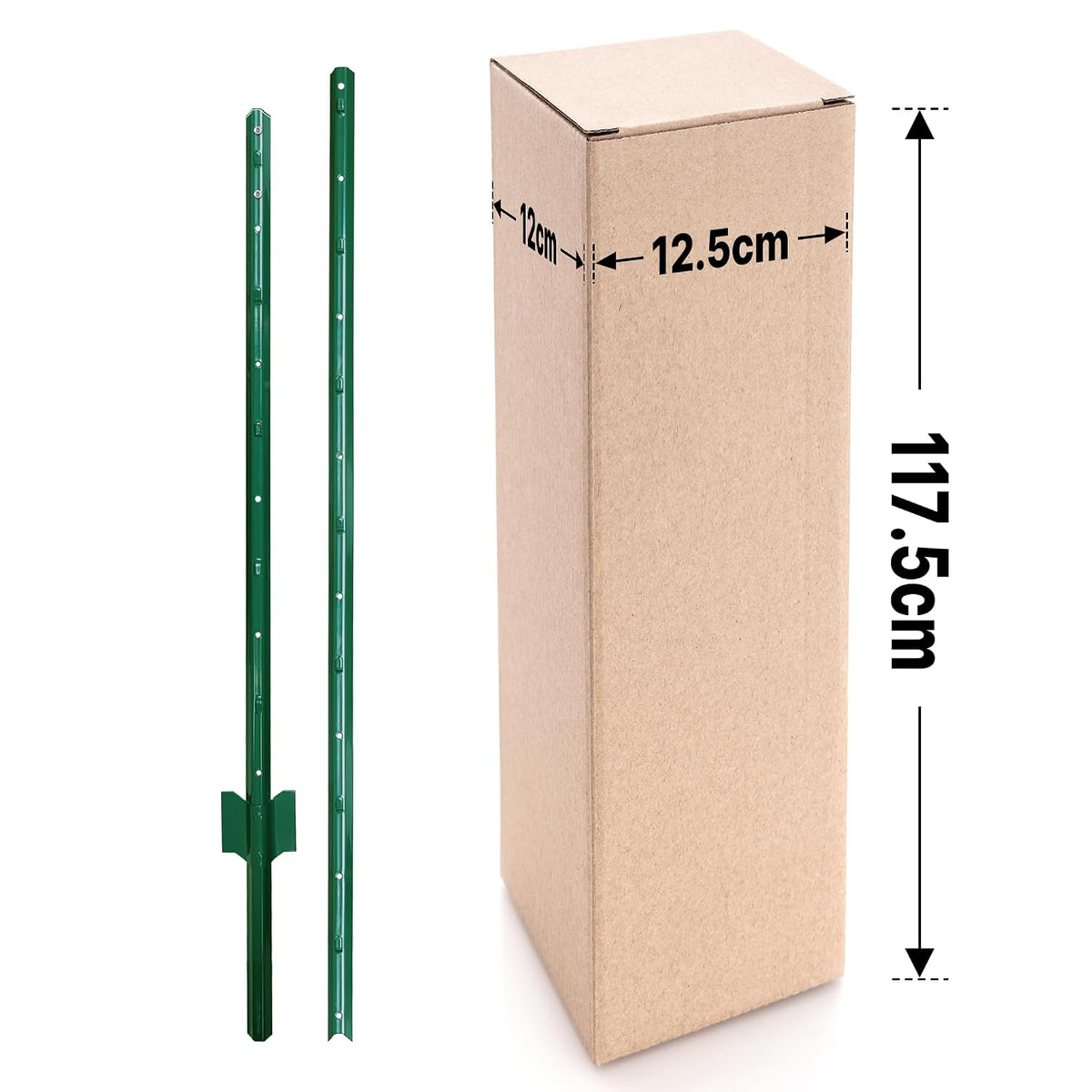 Fence Posts 4 Feet, 10-Pack, Heavy Duty U Post, Metal Fence Post