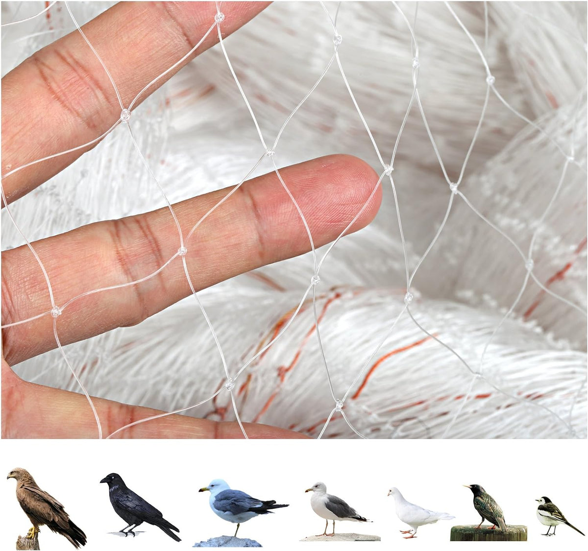 33x13 Ft Bird Netting for Garden,1 Inch Mesh Size, White