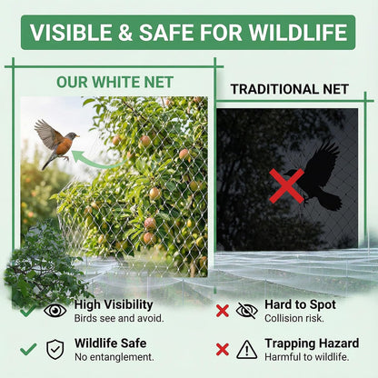 33x13 Ft Bird Netting for Garden,1 Inch Mesh Size, White