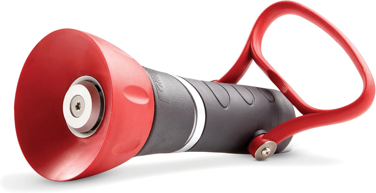 Pro Twist Hose Nozzle, Fireman Hose Nozzle for Cleaning and Watering, Heavy Duty Garden Hose Nozzle with Adjustable Spray Pattern, Red