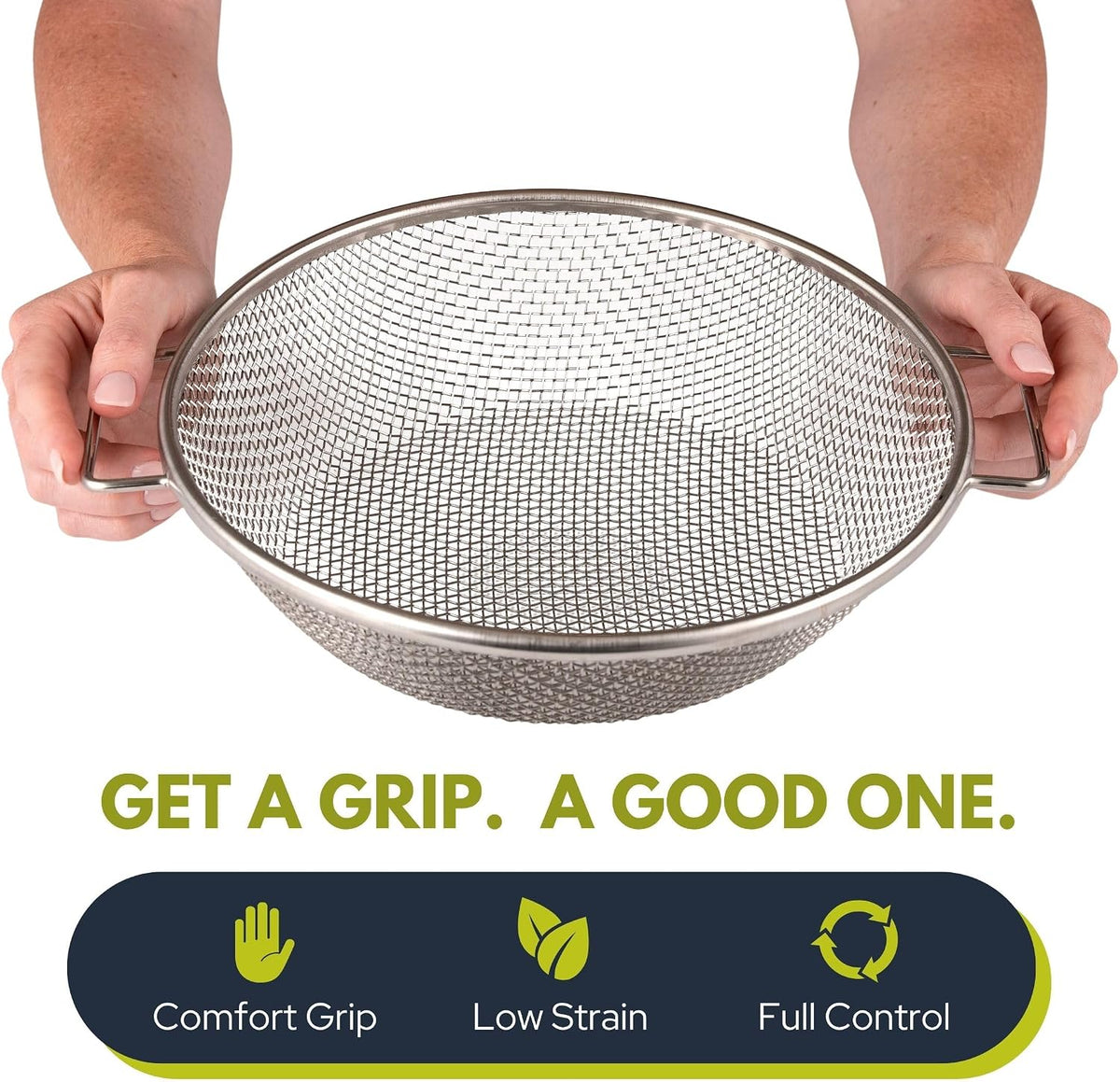Round Soil Sifter, 1/4-inch Stainless Steel Sieve with Handles