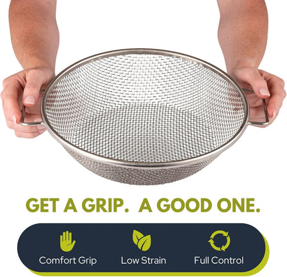 Round Soil Sifter, 1/4-inch Stainless Steel Sieve with Handles