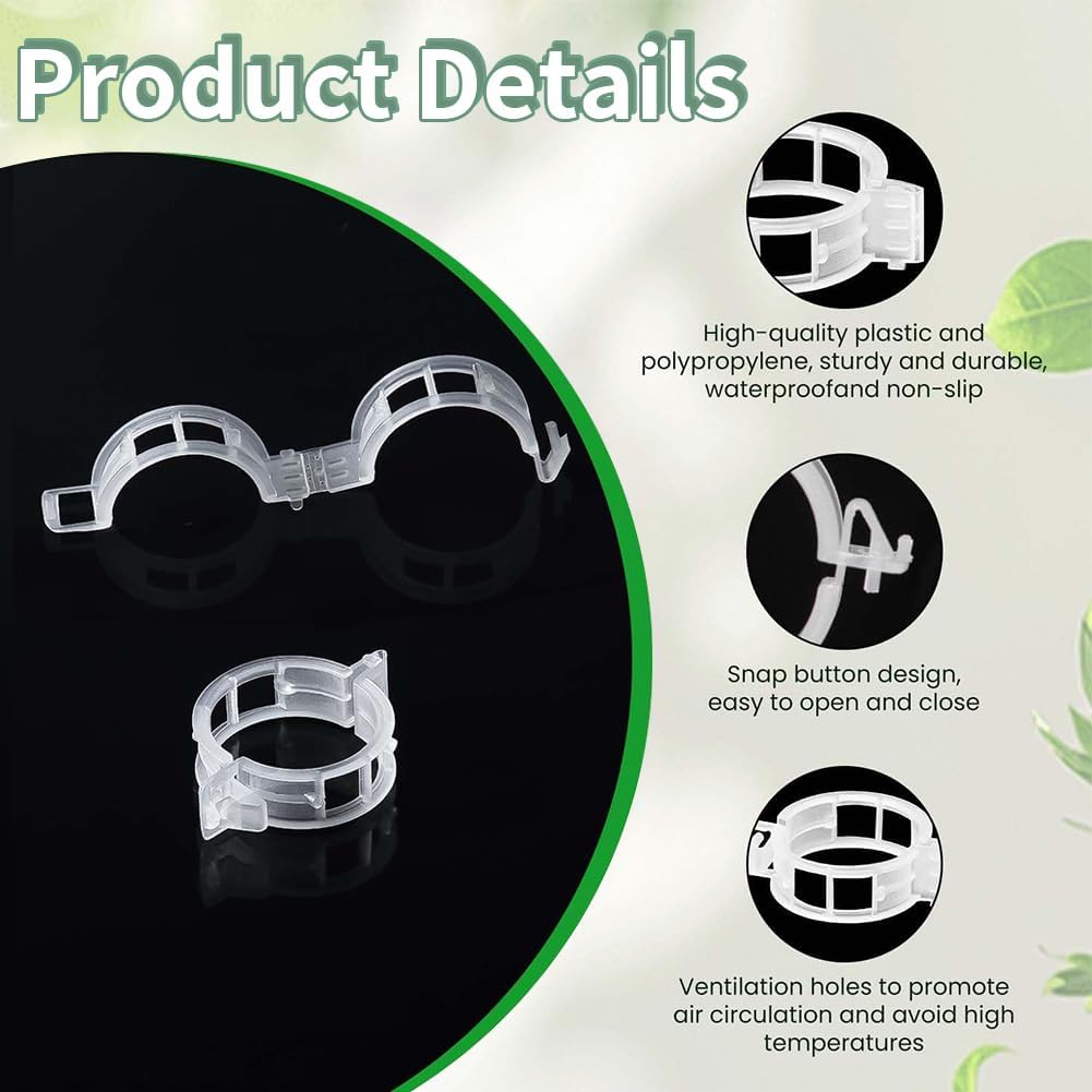 100pcs Plant Support Clips, Plastic Clips for Climbing Plants (100, Green)