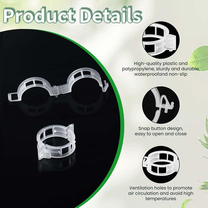 100pcs Plant Support Clips, Plastic Clips for Climbing Plants (100, Green)