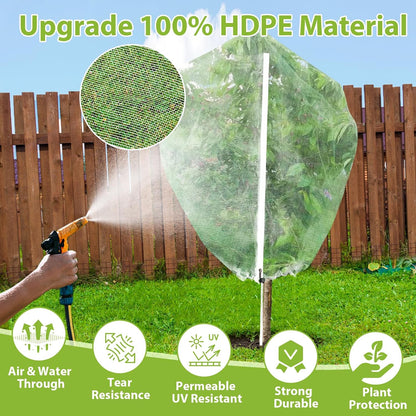2 Pack Large Fruit Tree Netting, 8X8FT Garden Net, Zipper, Drawstring