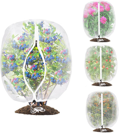 2 Pack Large Fruit Tree Netting, 8X8FT Garden Net, Zipper, Drawstring