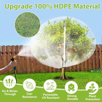 2 Pack Large Fruit Tree Netting, 8X8FT Garden Net, Zipper, Drawstring