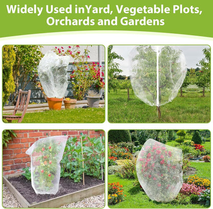 2 Pack Large Fruit Tree Netting, 8X8FT Garden Net, Zipper, Drawstring