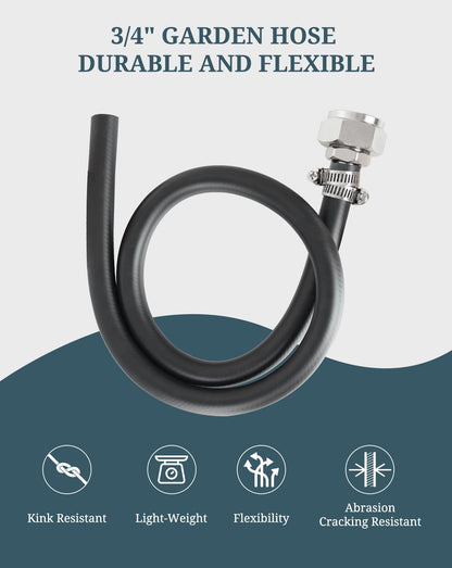 Mop Sink Hose 2.4 ft x 3/4" Short Garden Hose Heavy Duty for Faucet
