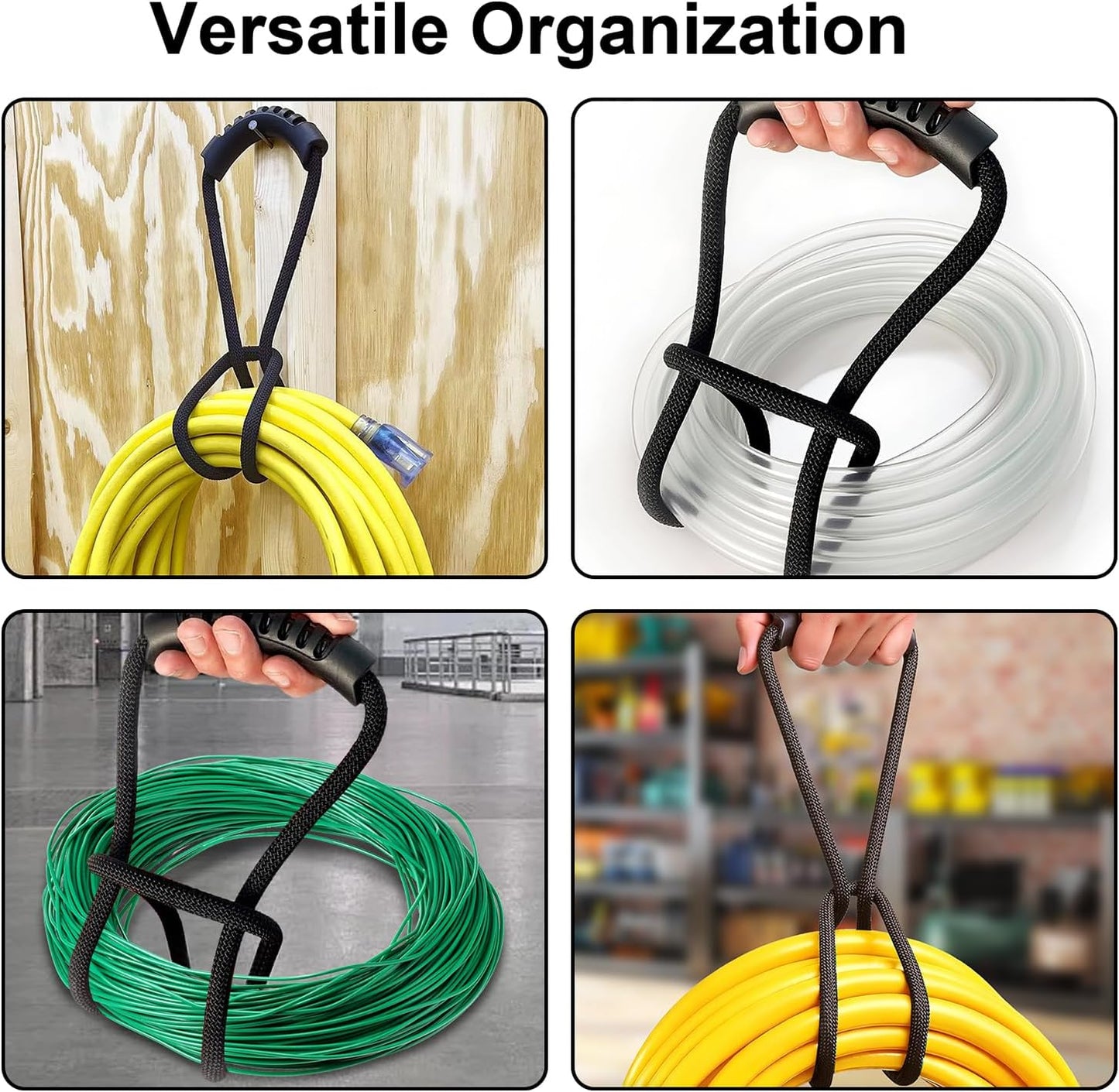 Extension Cord Storage Straps,16-inch Extension Cord Organizer,Vacuum Hose Holder for Pool Hoses, Garden Hoses, Cords, Cables，Rope, RV, Boat, Garage, Home - 2PCS
