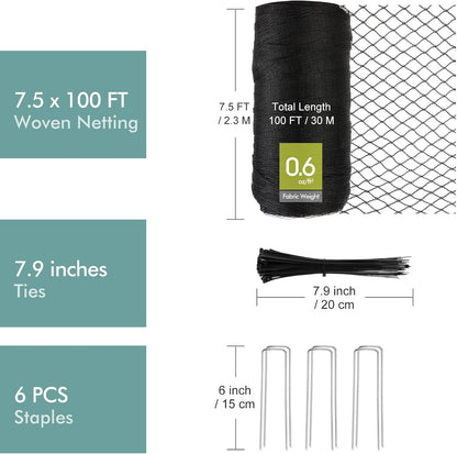 Bird Netting for Garden, 13 x 40 FT Netting for Garden Protection