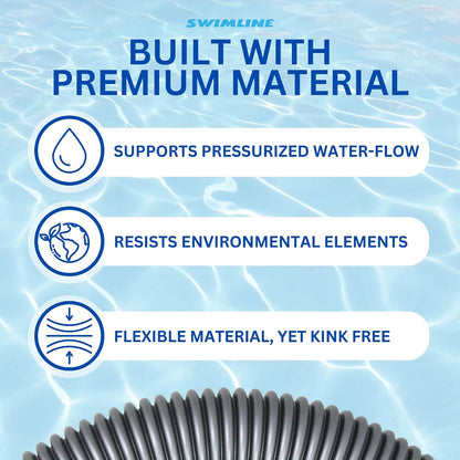 HYDROTOOLS Pool Pump Filter Connection Hose | 1.5 Inch X 3 Foot | Heavy-Duty Flexible, Durable & Leakproof | Chemical & UV Resistant | For Above Ground Pools Skimmer Filters & Pumps