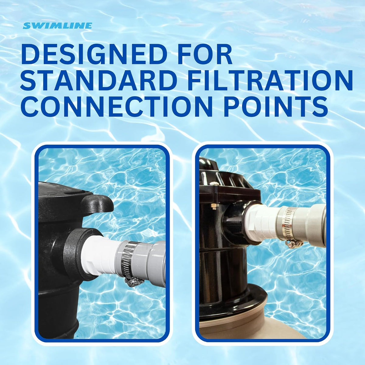 HYDROTOOLS Pool Pump Filter Connection Hose | 1.5 Inch X 3 Foot | Heavy-Duty Flexible, Durable & Leakproof | Chemical & UV Resistant | For Above Ground Pools Skimmer Filters & Pumps