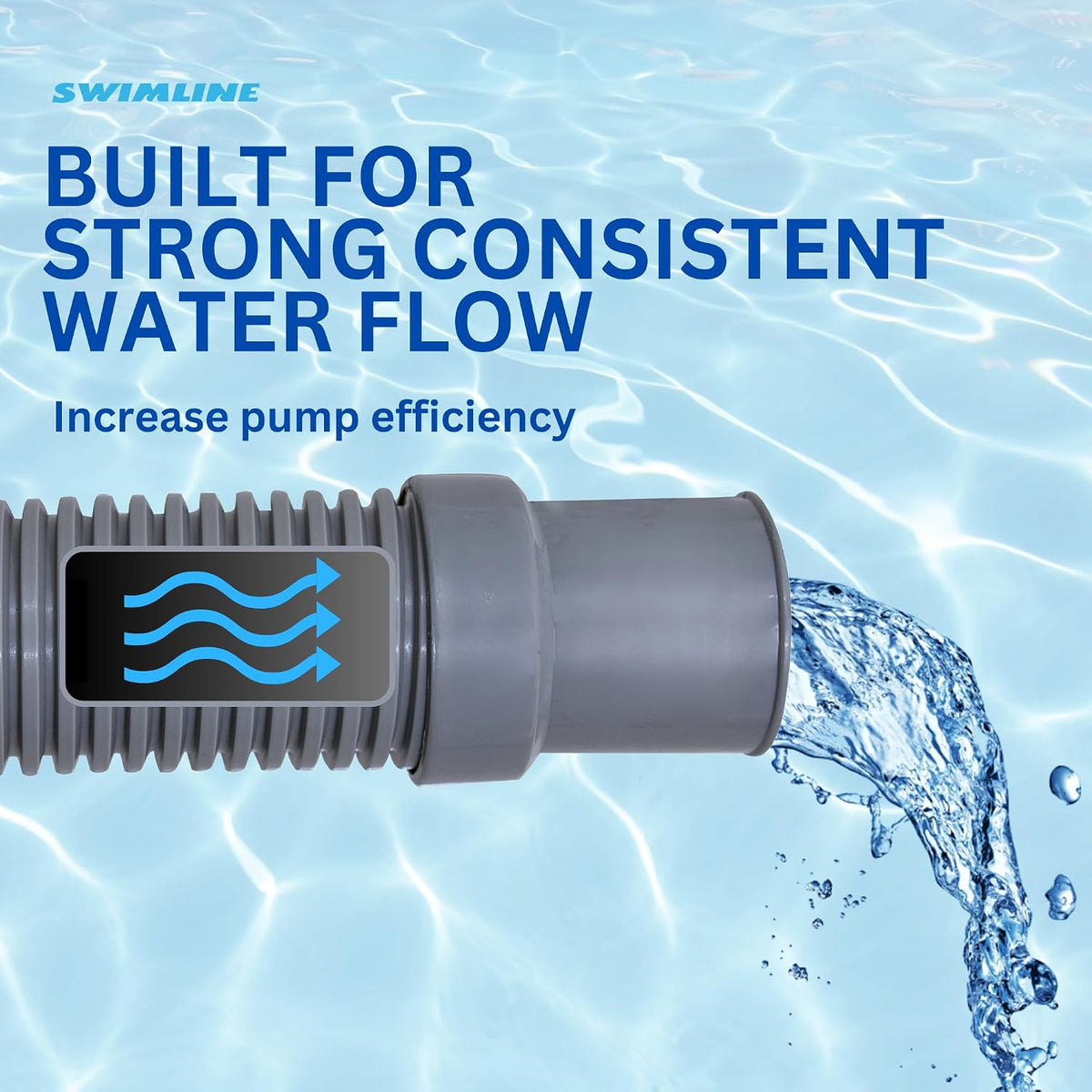 HYDROTOOLS Pool Pump Filter Connection Hose | 1.5 Inch X 3 Foot | Heavy-Duty Flexible, Durable & Leakproof | Chemical & UV Resistant | For Above Ground Pools Skimmer Filters & Pumps