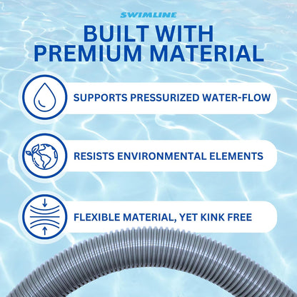 HYDROTOOLS Pool Pump Filter Connection Hose | 1.5 Inch X 3 Foot | Heavy-Duty Flexible, Durable & Leakproof | Chemical & UV Resistant | For Above Ground Pools Skimmer Filters & Pumps