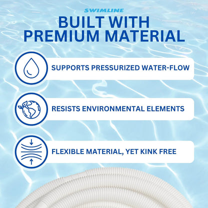 HYDROTOOLS Pool Pump Filter Connection Hose | 1.5 Inch X 3 Foot | Heavy-Duty Flexible, Durable & Leakproof | Chemical & UV Resistant | For Above Ground Pools Skimmer Filters & Pumps