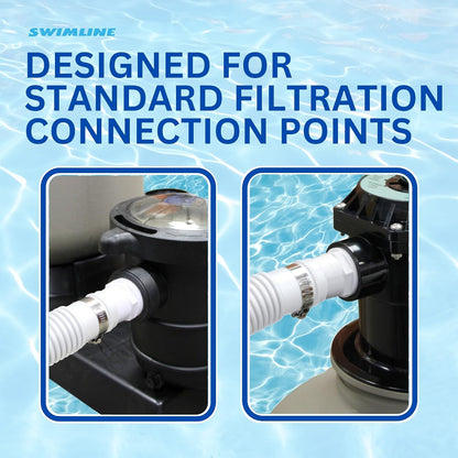 HYDROTOOLS Pool Pump Filter Connection Hose | 1.5 Inch X 3 Foot | Heavy-Duty Flexible, Durable & Leakproof | Chemical & UV Resistant | For Above Ground Pools Skimmer Filters & Pumps
