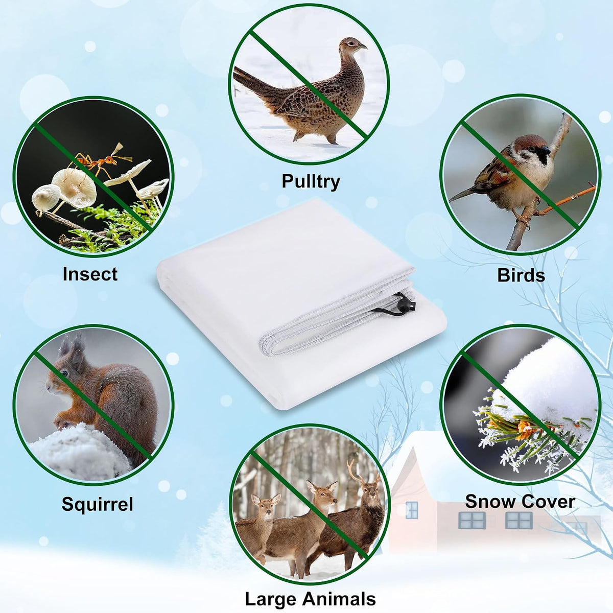 4Pack Winter Drawstring Plant Covers,47"X31.5" Warm Plant Protection Bags