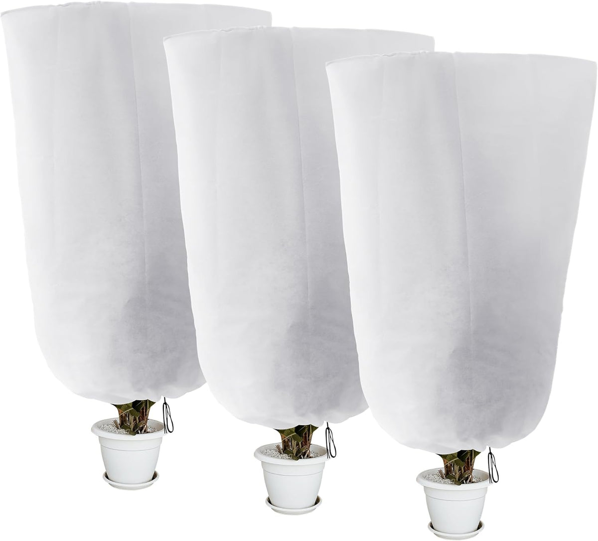4Pack Winter Drawstring Plant Covers,47"X31.5" Warm Plant Protection Bags