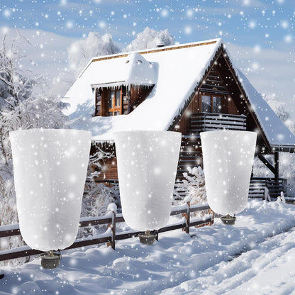 4Pack Winter Drawstring Plant Covers,47"X31.5" Warm Plant Protection Bags