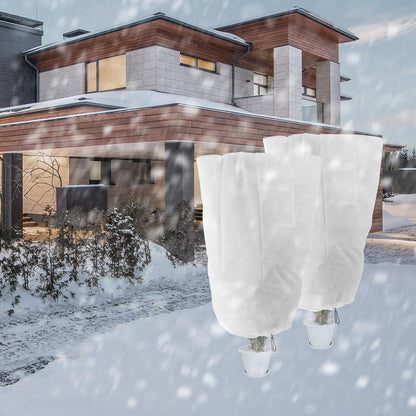 4Pack Winter Drawstring Plant Covers,47"X31.5" Warm Plant Protection Bags