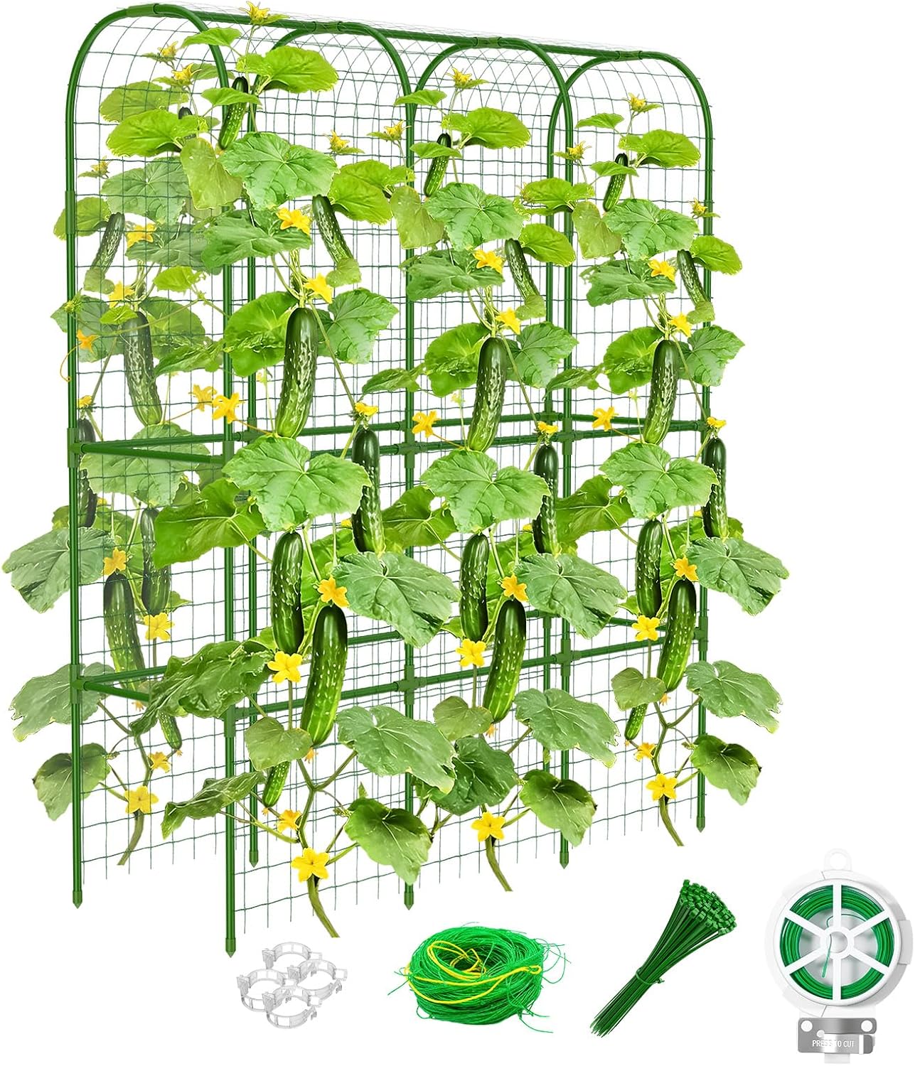 65" Tall Cucumber Trellis for Raised Bed, Metal-clad Plastic Coating U-Shape Garden Trellis Support for Climbing Plants, Plant Support for Vegetables Trellis,Vine Outdoor (49 * 16 * 65in(L*W*H))