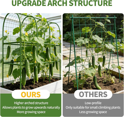 65" Tall Cucumber Trellis for Raised Bed, Metal-clad Plastic Coating U-Shape Garden Trellis Support for Climbing Plants, Plant Support for Vegetables Trellis,Vine Outdoor (49 * 16 * 65in(L*W*H))