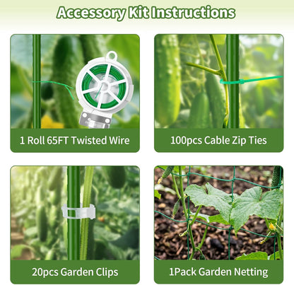 65" Tall Cucumber Trellis for Raised Bed, Metal-clad Plastic Coating U-Shape Garden Trellis Support for Climbing Plants, Plant Support for Vegetables Trellis,Vine Outdoor (49 * 16 * 65in(L*W*H))